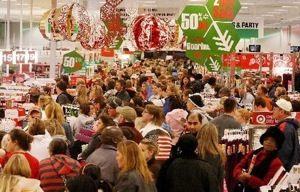 Holiday shopping crowds